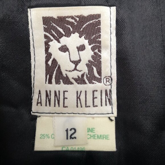 Ann Klein Ladies Size 12 Black & Ivory Checkered Wool & Cashmere Blend Blazer - Picture 4 of 9